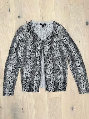 Style & Co Gray Print Cardigan